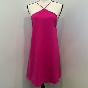 E. SSUE Fuchsia Halter dress with string details on the back